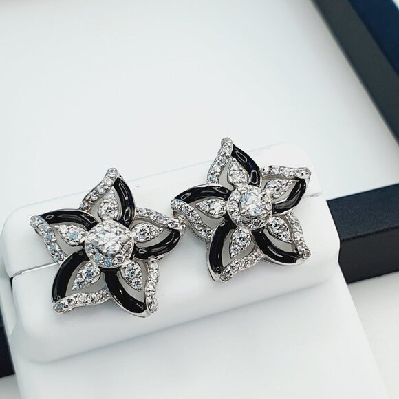 "925 Sterling Silver Cubic Zirconia Earrings, UU1P6A6098 - Picture 3 of 10